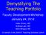 Demystifying The Teaching Portfolio