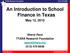 An Introduction to School Finance in Texas