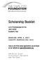 Scholarship Booklet. List of Scholarships for the Academic Year