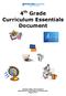 4 th Grade Curriculum Essentials Document