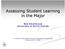 Assessing Student Learning in the Major