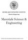 RENSSELAER POLYTECHNIC INSTITUTE School of Engineering. Materials Science & Engineering
