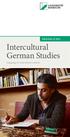 Bachelor of Arts. Intercultural German Studies. Language in intercultural contexts