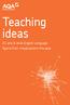 Teaching ideas. AS and A-level English Language Spark their imaginations this year
