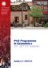 Department of Economics. PhD Programme in Economics 31 st 32 nd 33 rd cohorts. Guide A.Y