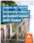 Standards and Criteria for Demonstrating Excellence in BACCALAUREATE/GRADUATE DEGREE PROGRAMS